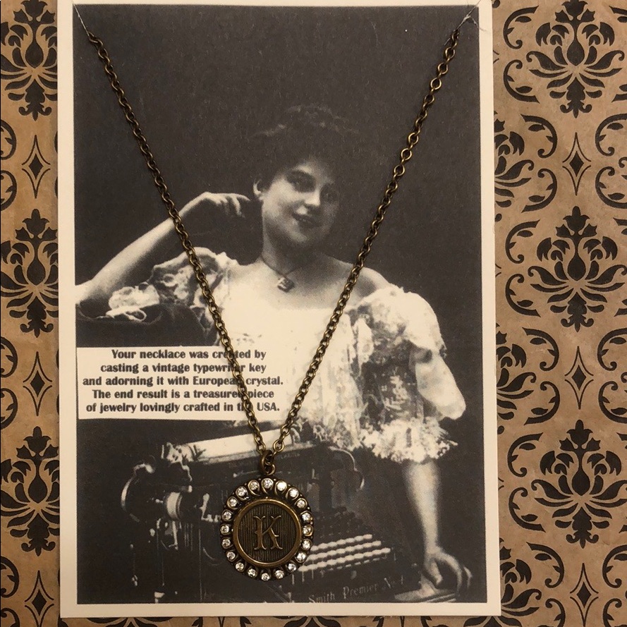 Typewriter Initial Necklace